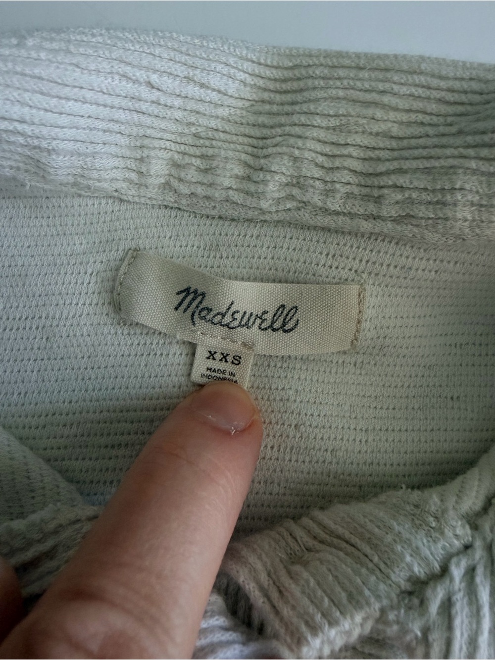 MADEWELL Women's Ottoman Jacquard Polo Top XXSMALL - Picture 4 of 6